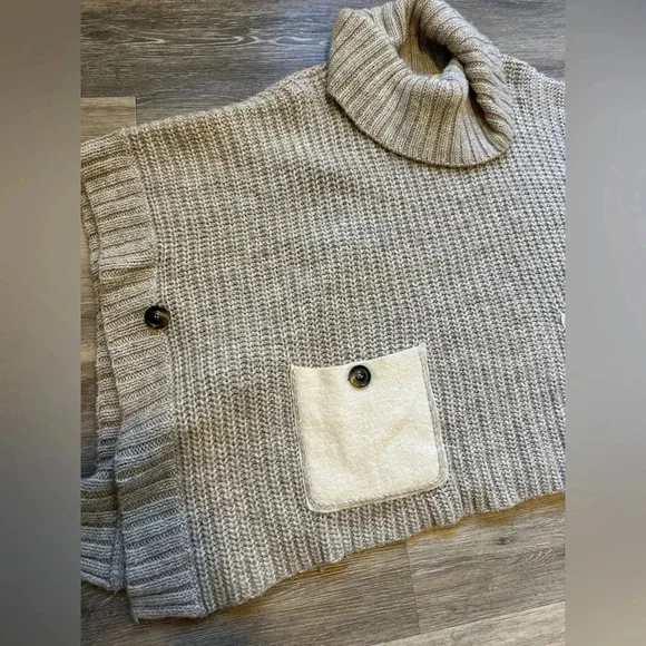 ANTHROPOLOGIE Women’s Moth Poncho Wool Knit Alpaca One size - Picture 4 of 12